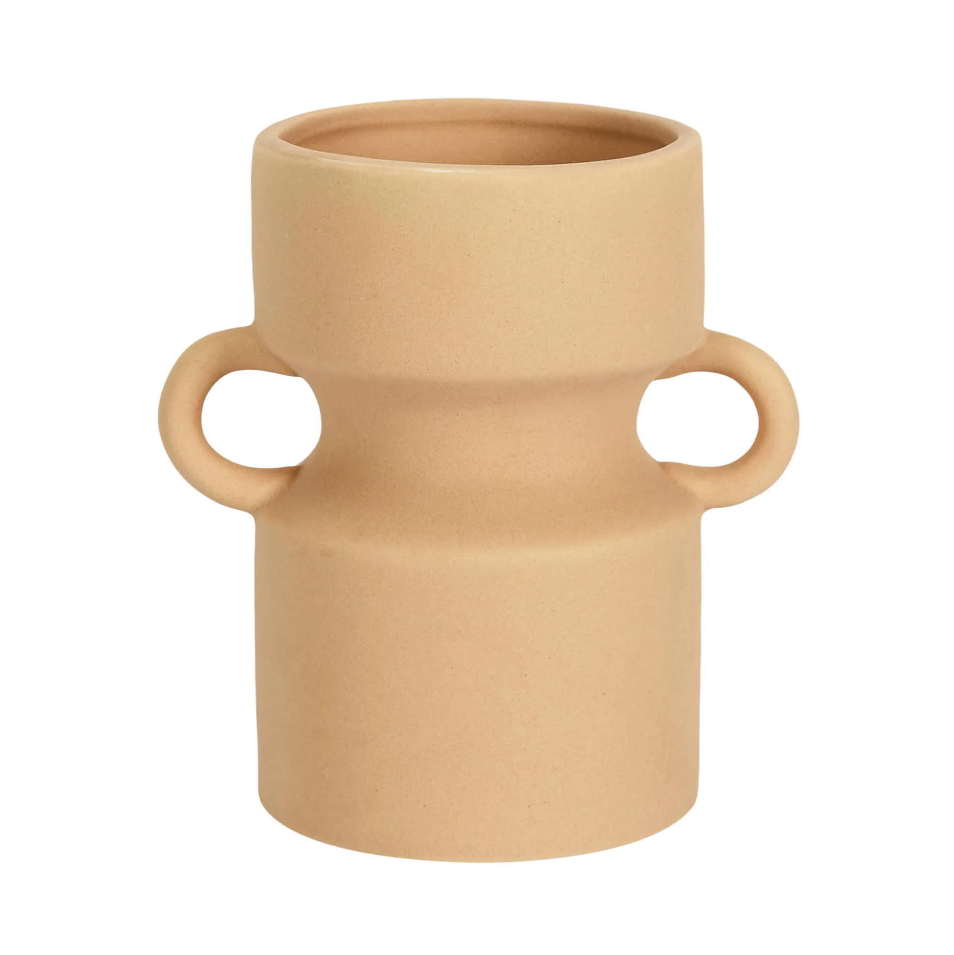 Keramische vaas met 2 oren, hoogte 15,5 cm