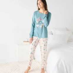 Kerstkrans pyjama + bijpassend slaapmasker