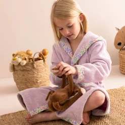 Kinderbadjas met kap in katoenen badstof - 340 g/m²