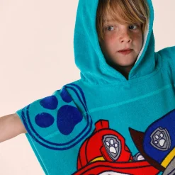 Kinderbadponcho Paw Patrol®, katoenen badstof en velours - 320g/m2