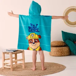 Kinderbadponcho Paw Patrol®, katoenen badstof en velours - 320g/m2