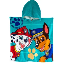 Kinderbadponcho Paw Patrol®, katoenen badstof en velours - 320g/m2