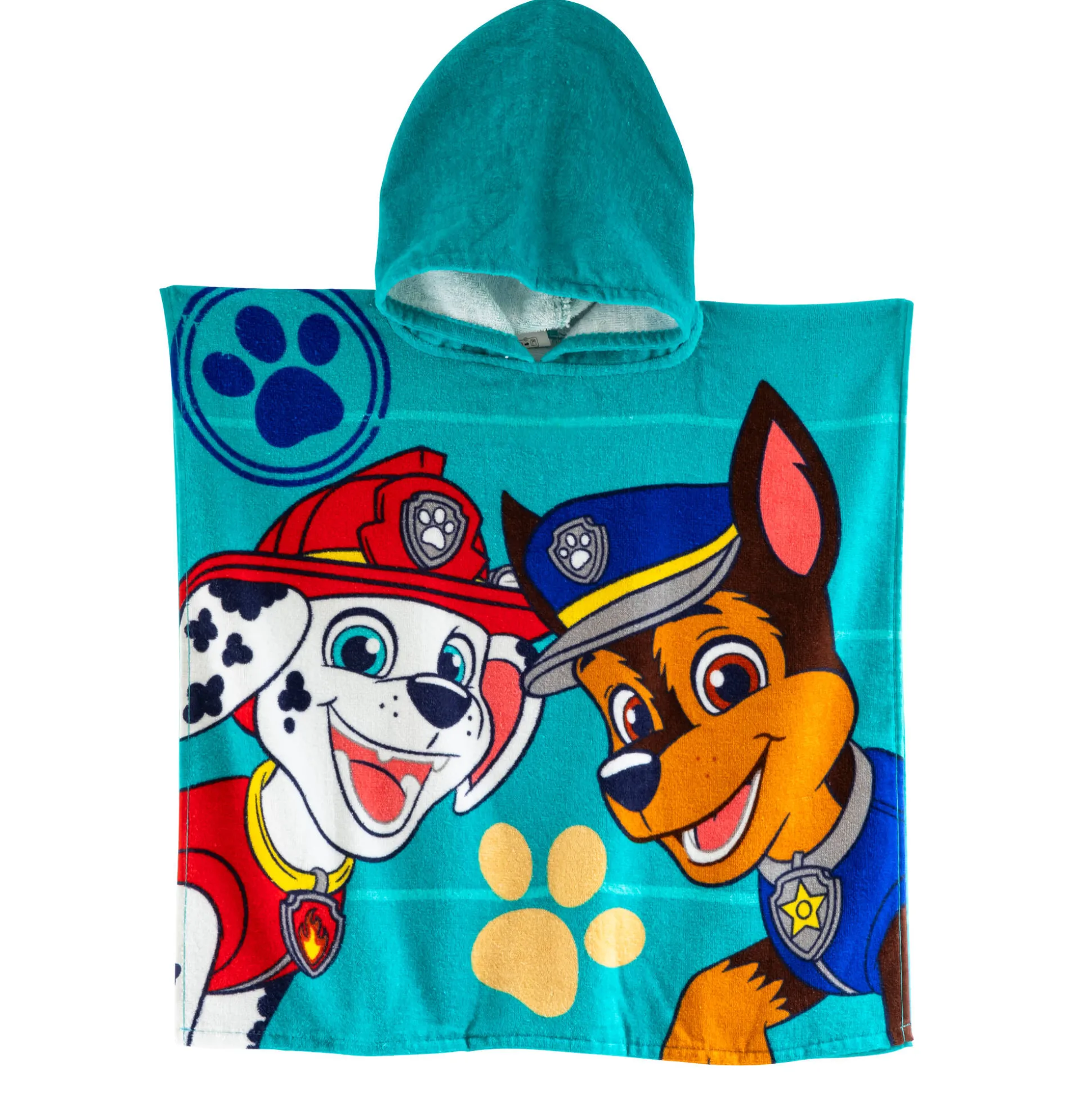 Kinderbadponcho Paw Patrol®, katoenen badstof en velours - 320g/m2