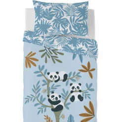 Kinderdekbed in microvezel met panda's 200 g/m²