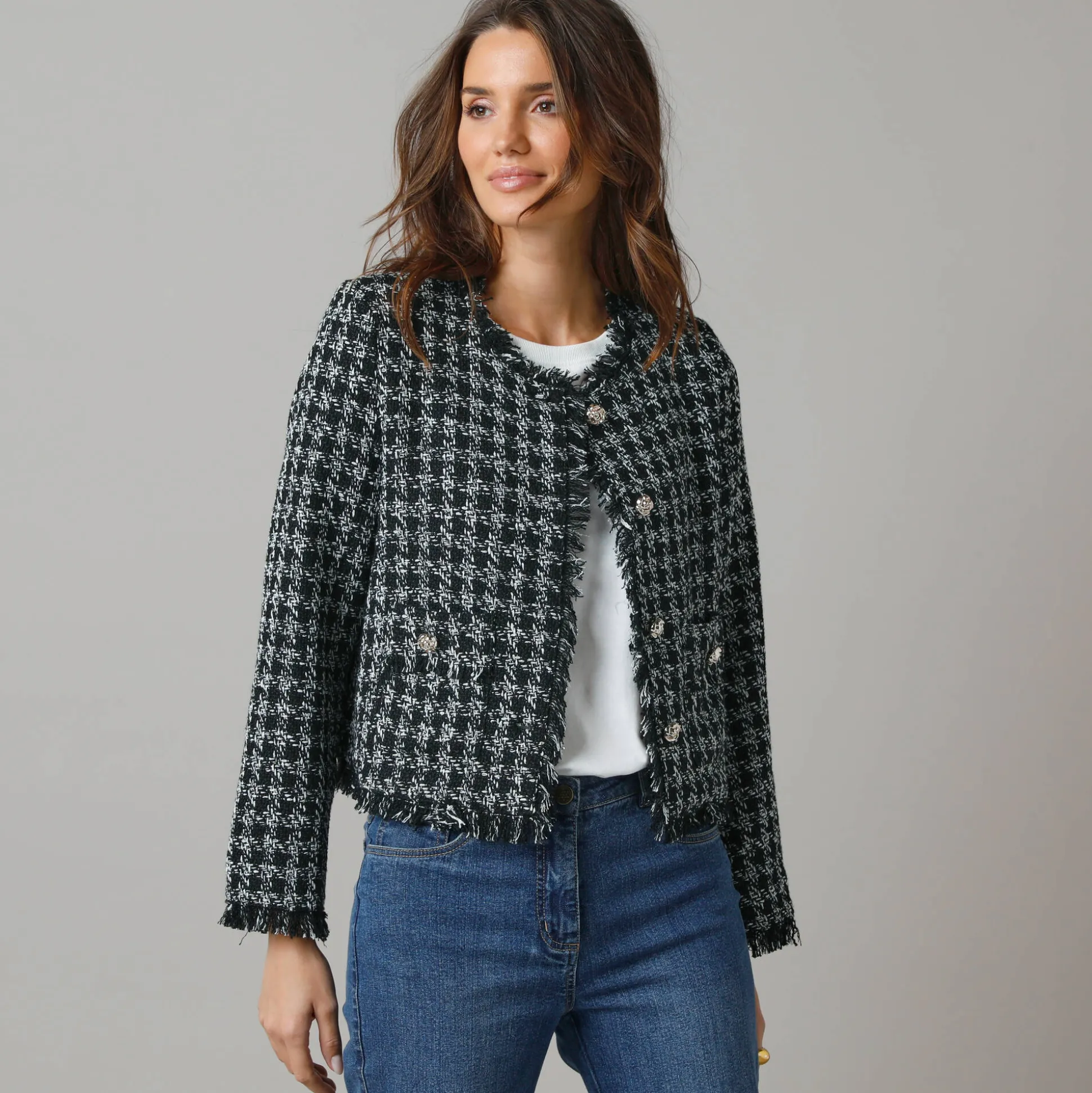 Kort jasje in tweed