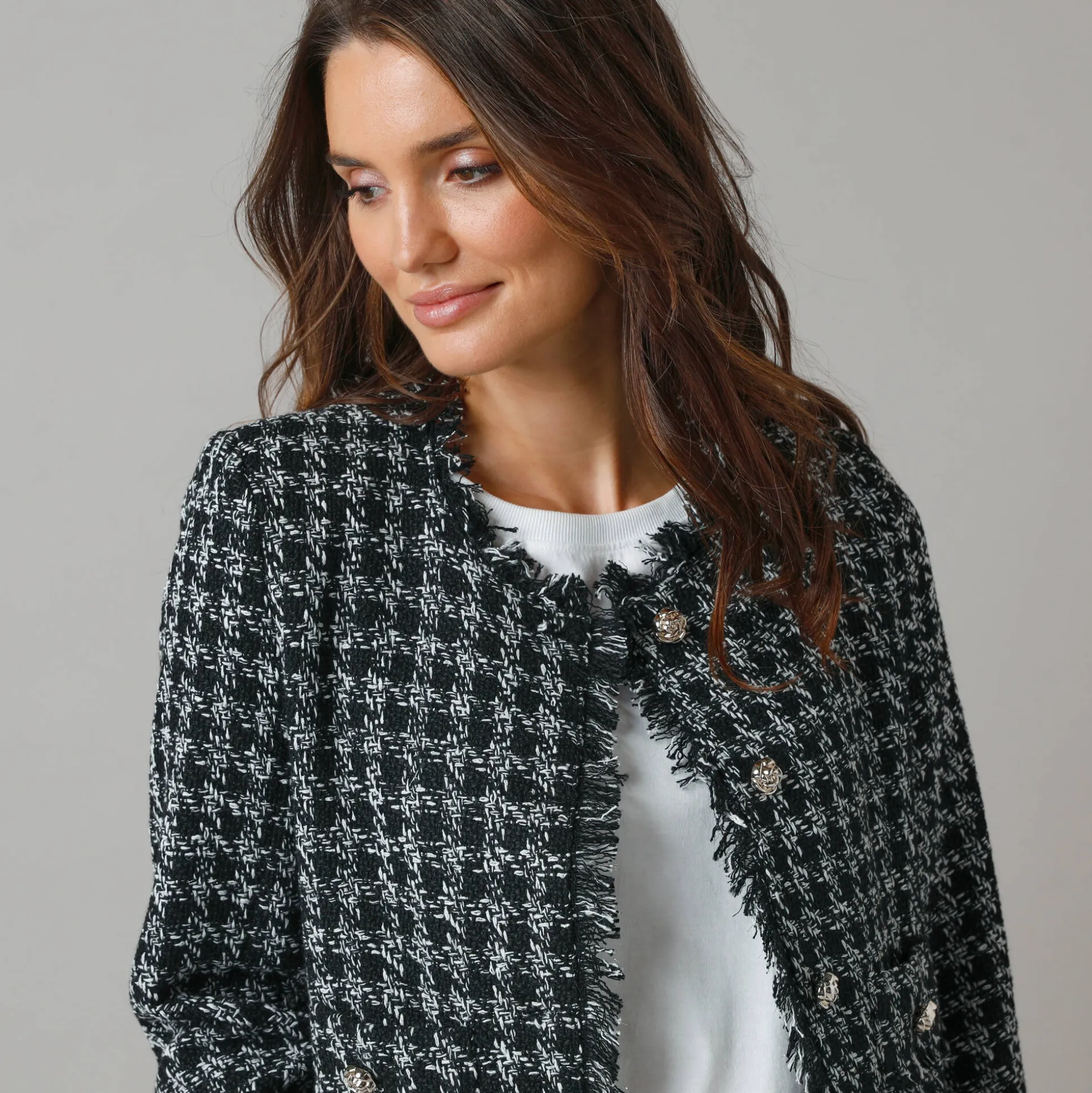 Kort jasje in tweed