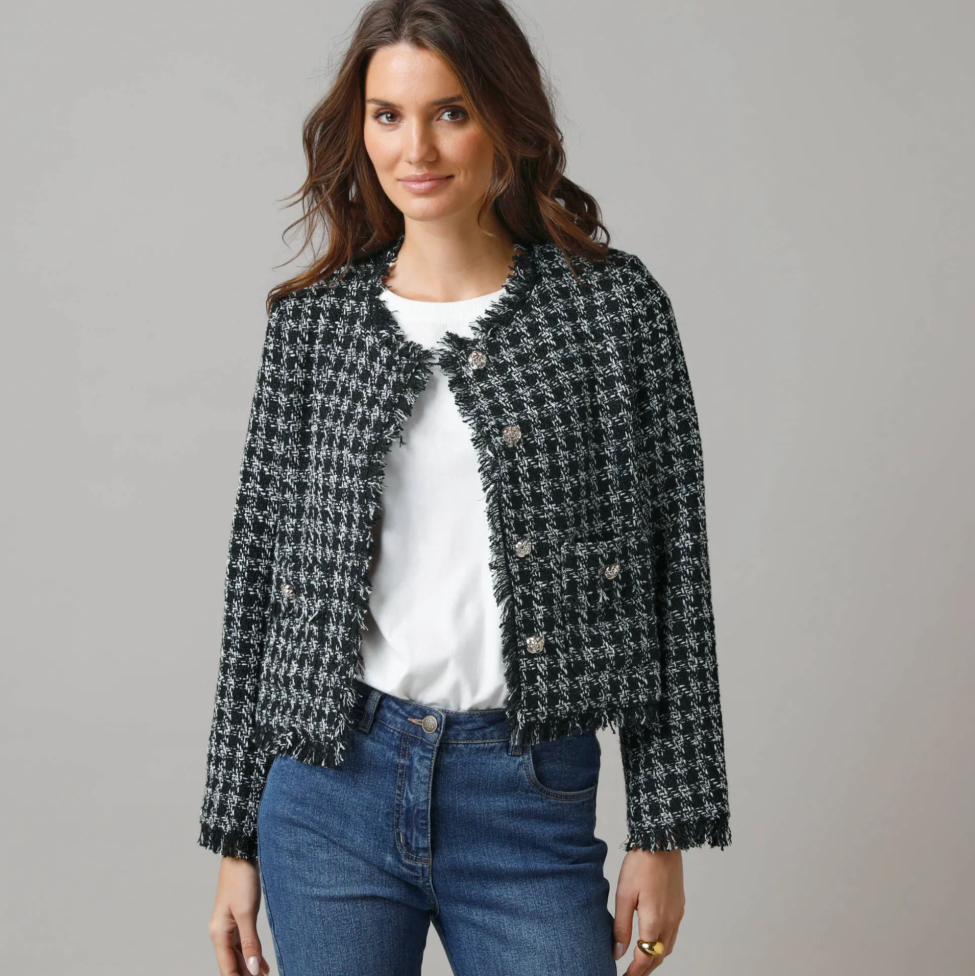 Kort jasje in tweed