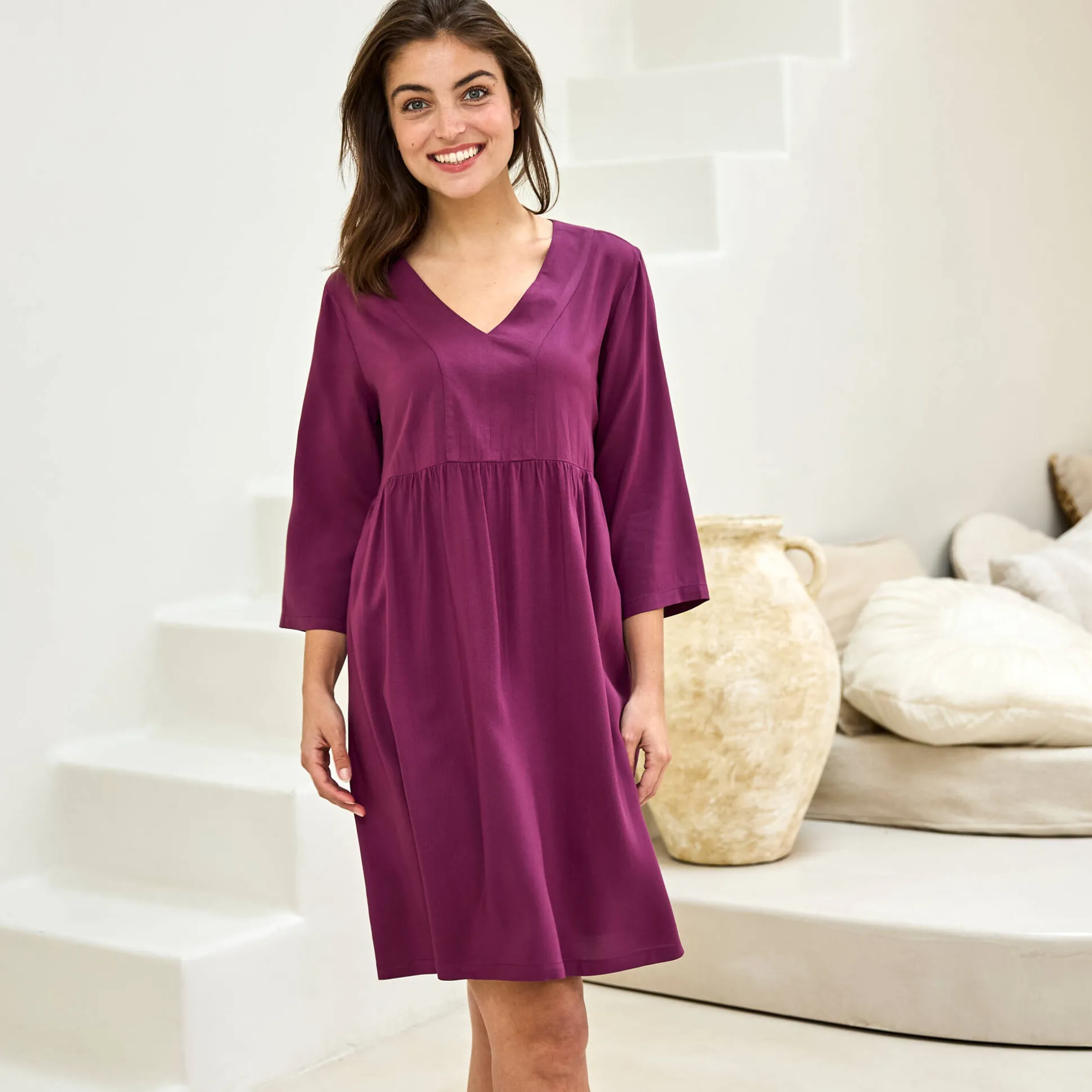 Kort nachthemd in viscose