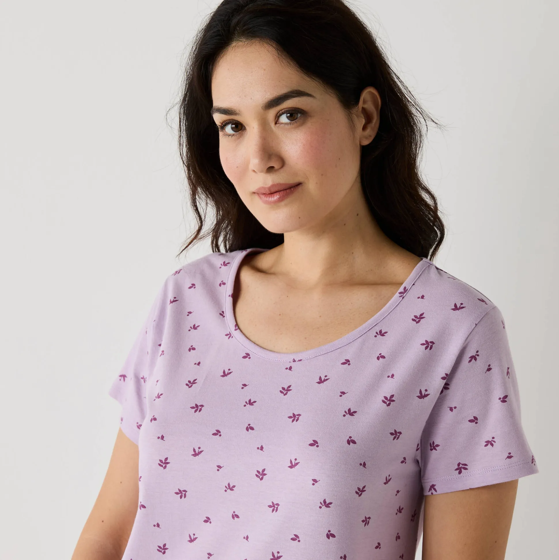 Kort nachthemd met bloemenprint