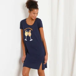 Kort nachthemd met 'cocktail' print