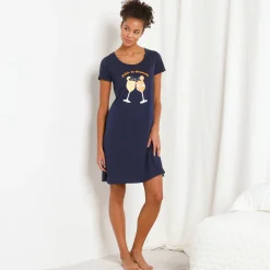 Kort nachthemd met 'cocktail' print