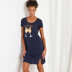 Kort nachthemd met 'cocktail' print