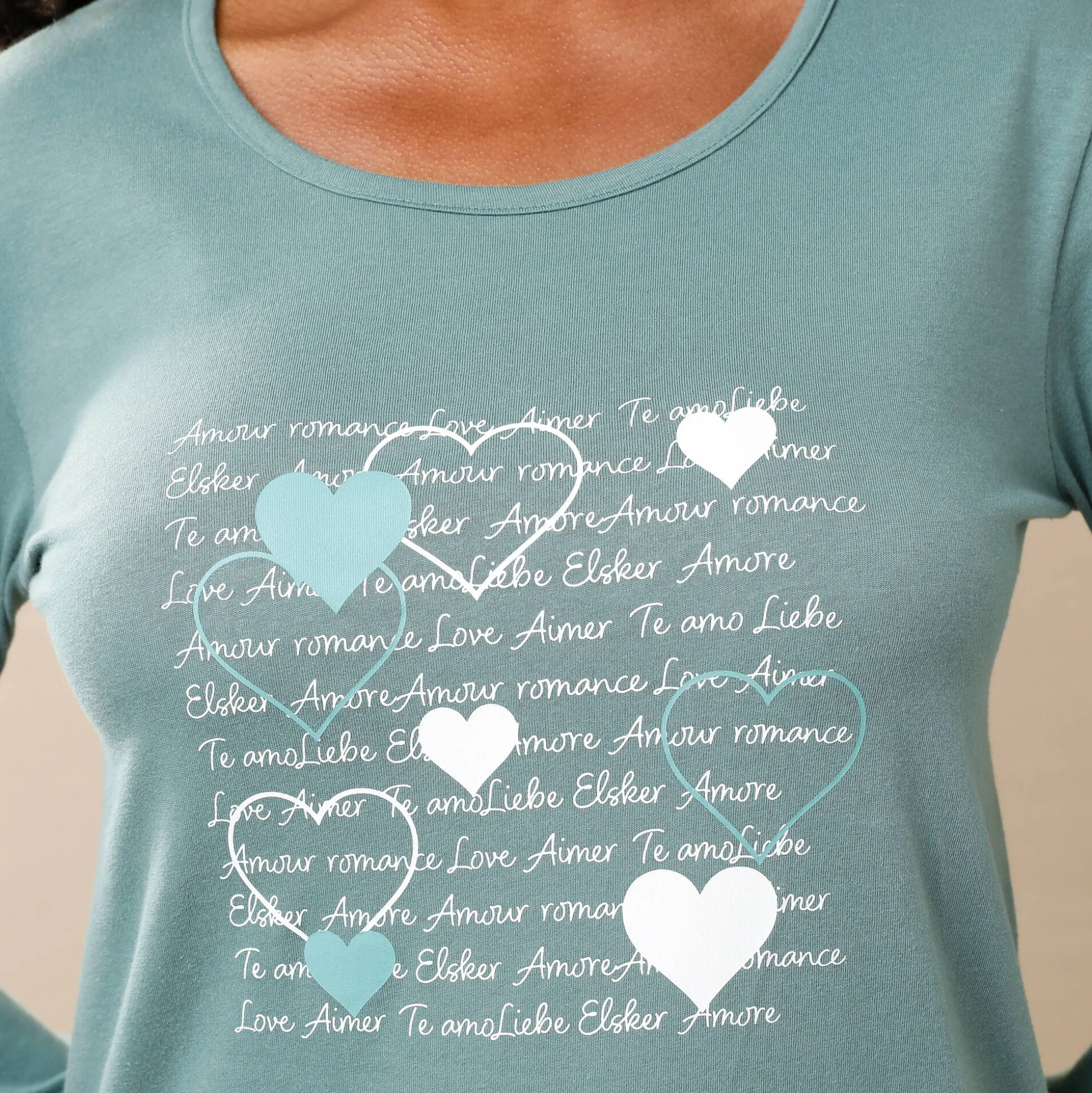 Kort nachthemd met 'hartjes' print