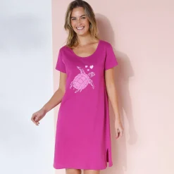 Kort nachthemd met schildpadprint