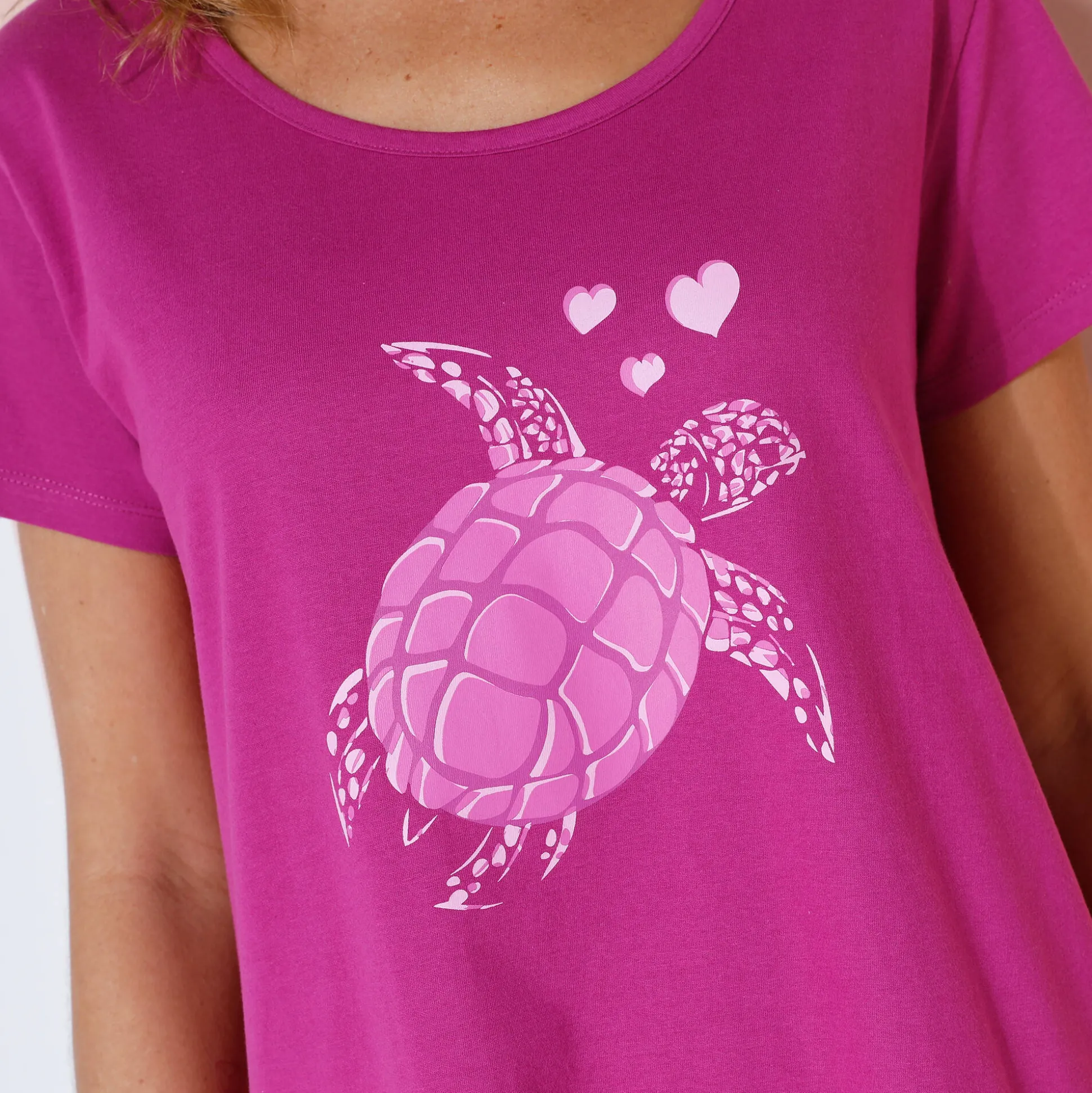 Kort nachthemd met schildpadprint