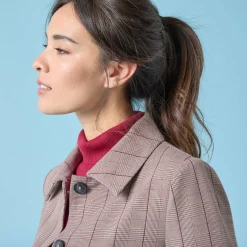 Korte blazer met ruitenprint, kleine lengtes