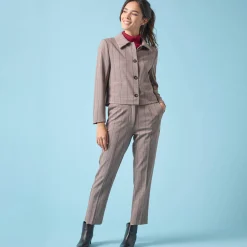 Korte blazer met ruitenprint, kleine lengtes