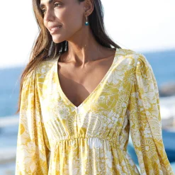 Korte jurk met bloemenprint, viscose