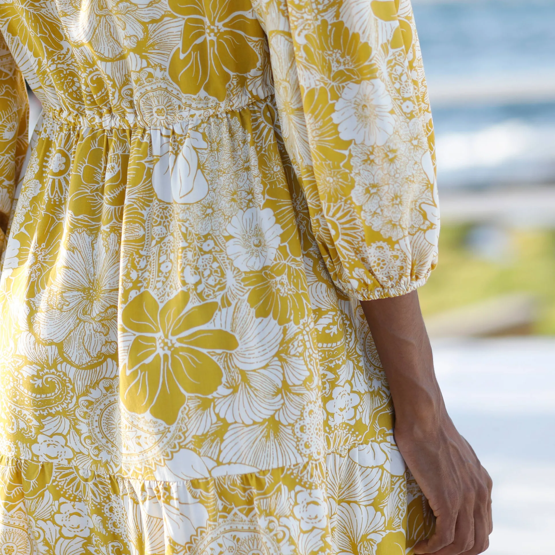 Korte jurk met bloemenprint, viscose