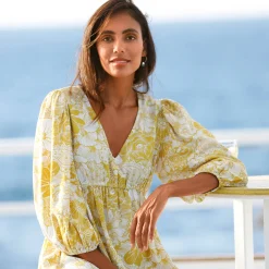 Korte jurk met bloemenprint, viscose