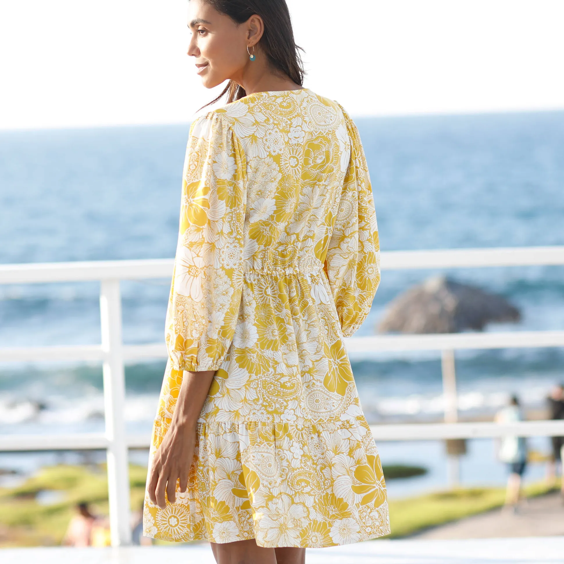 Korte jurk met bloemenprint, viscose