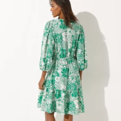 Korte jurk met bloemenprint, viscose