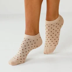 Korte sneakersokken met fantasiestippen - set van 5 paar