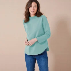 Koudewerend T-shirt in molton met opstaande kraag