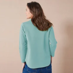 Koudewerend T-shirt in molton met opstaande kraag