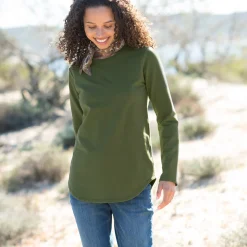Koudewerend T-shirt in molton met ronde hals