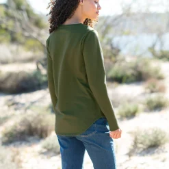 Koudewerend T-shirt in molton met ronde hals