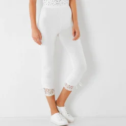 Kuitbroek in rekbaar jerseytricot en kant
