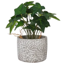 Kunstplant in cementpot
