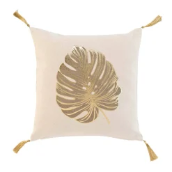 Kussen met gouden bladprint