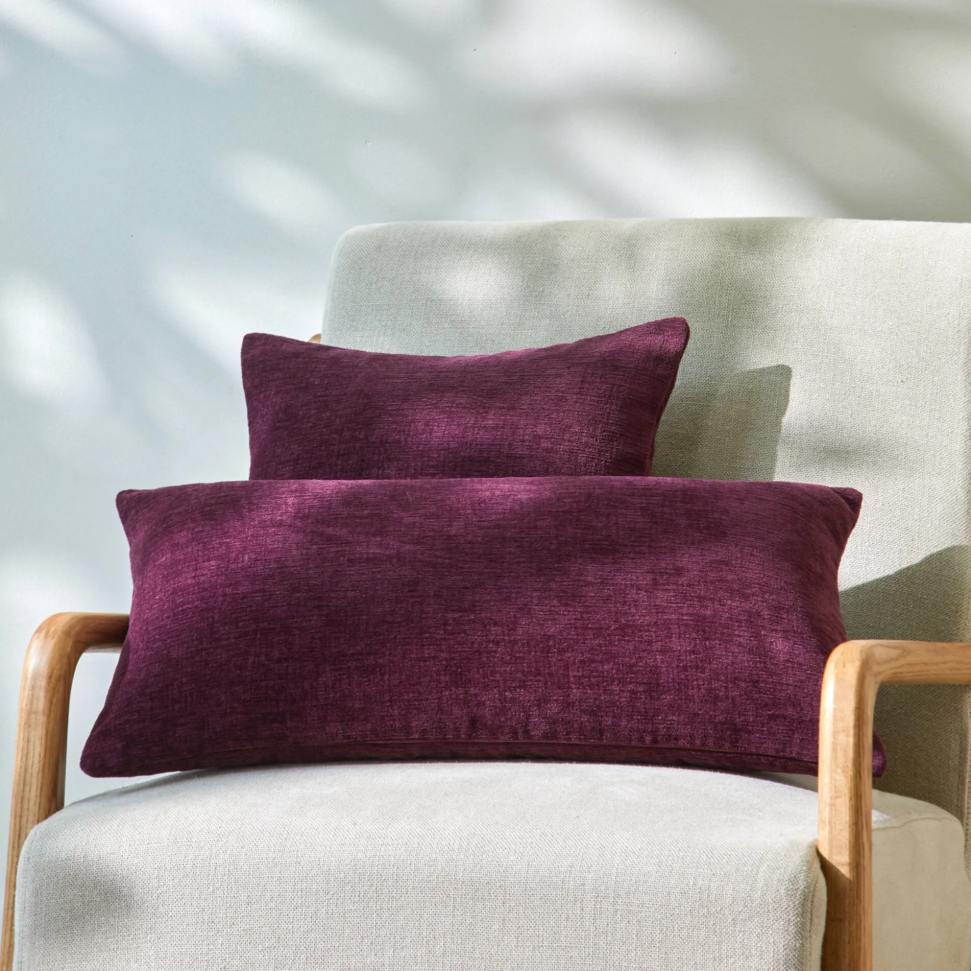 Kussenhoes in chenille - set van 2