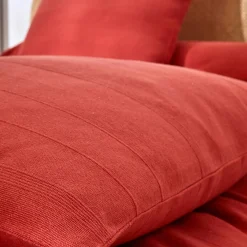 Kussenhoes in effen katoen met artisanaal weefsel - set van 2