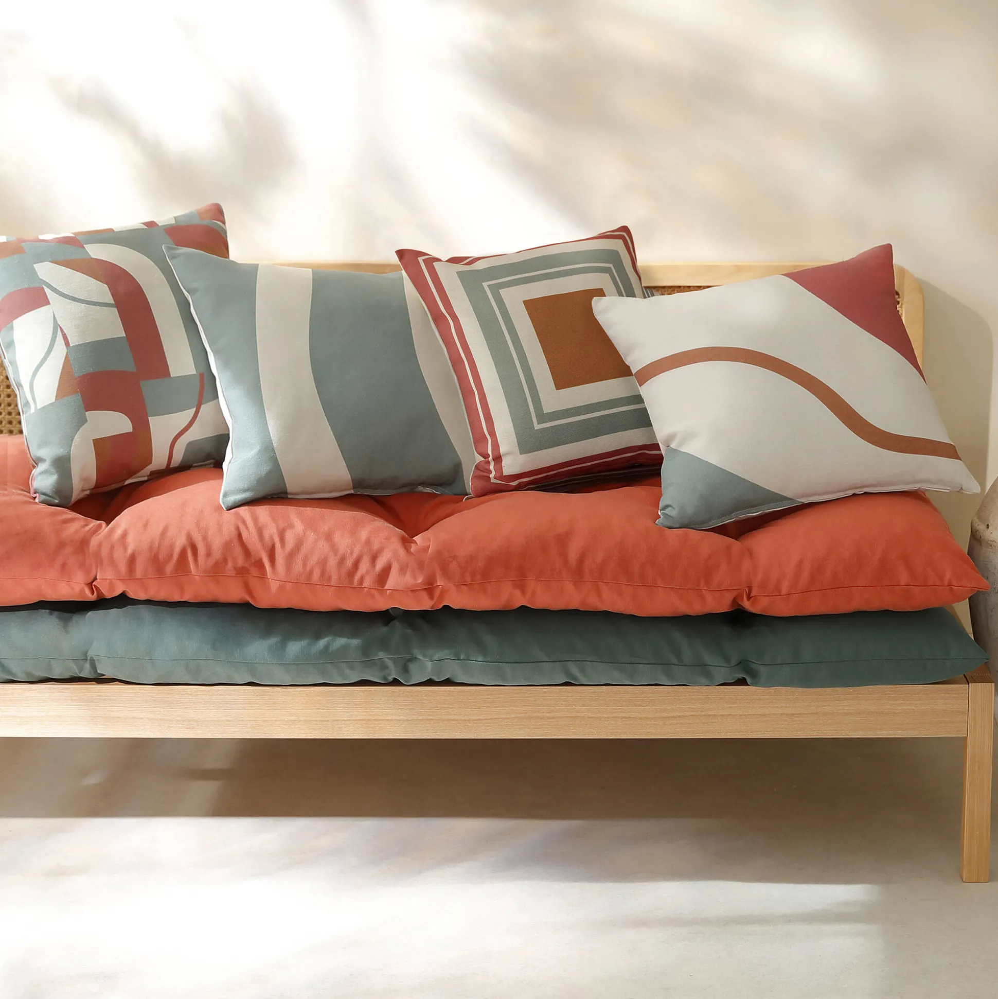 Kussenhoes met 'bochten' print - set van 2