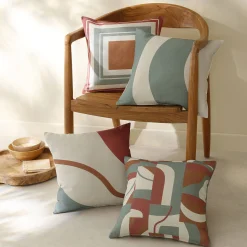 Kussenhoes met 'geometrische' print - set van 2