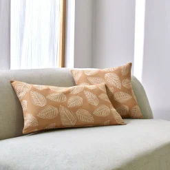 Kussenhoes met kleine bladerenprint - set van 2