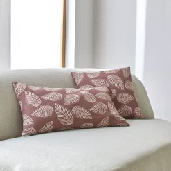 Kussenhoes met kleine bladerenprint - set van 2