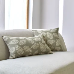 Kussenhoes met kleine bladerenprint - set van 2