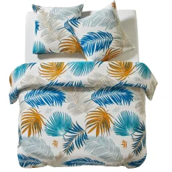 Lakenset Palma met palmbladerenprint, in katoen