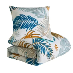 Lakenset Palma met palmbladerenprint, in katoen