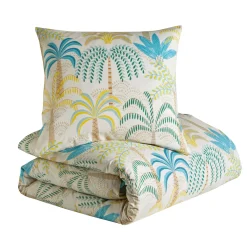 Lakenset Palmeraie met palmboomprint, in katoen