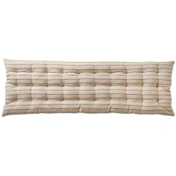Lang, decoratief kussen in artisanaal weefsel