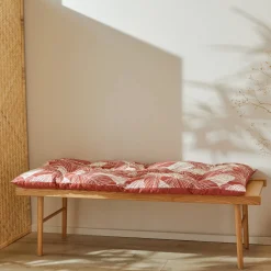 Lang, decoratief kussen met bladerenprint
