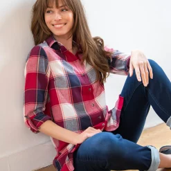Lang hemd in flanel met grote ruiten