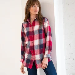 Lang hemd in flanel met grote ruiten