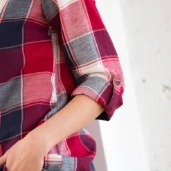Lang hemd in flanel met grote ruiten