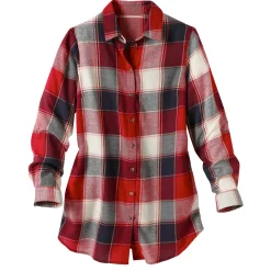 Lang hemd in flanel met grote ruiten